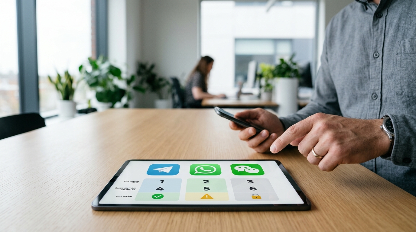 Telegram 微信 WhatsApp 对比 文件上传与加密