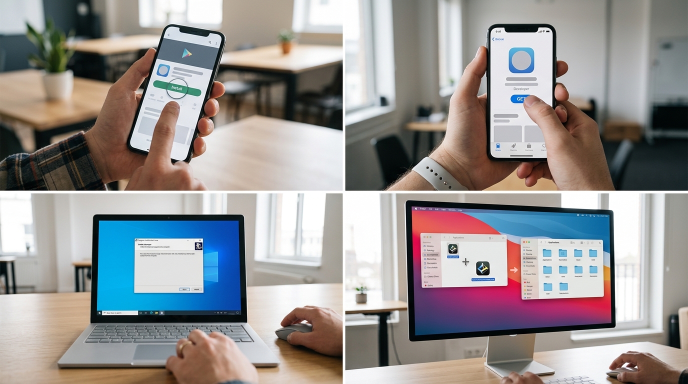 telegram下载安装步骤在Android、iOS、Windows和Mac上的图解