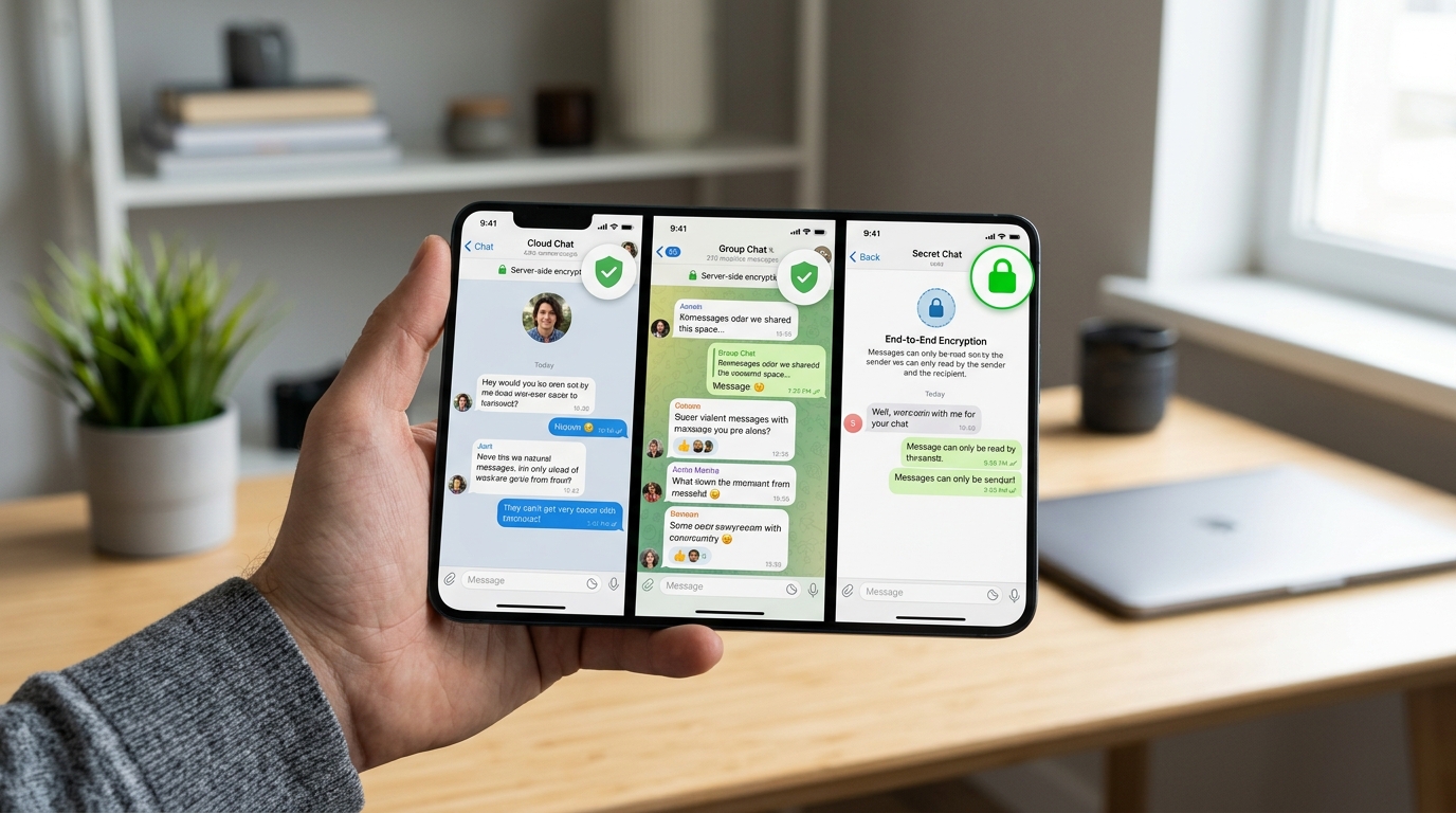Telegram端到端加密的聊天类型对比