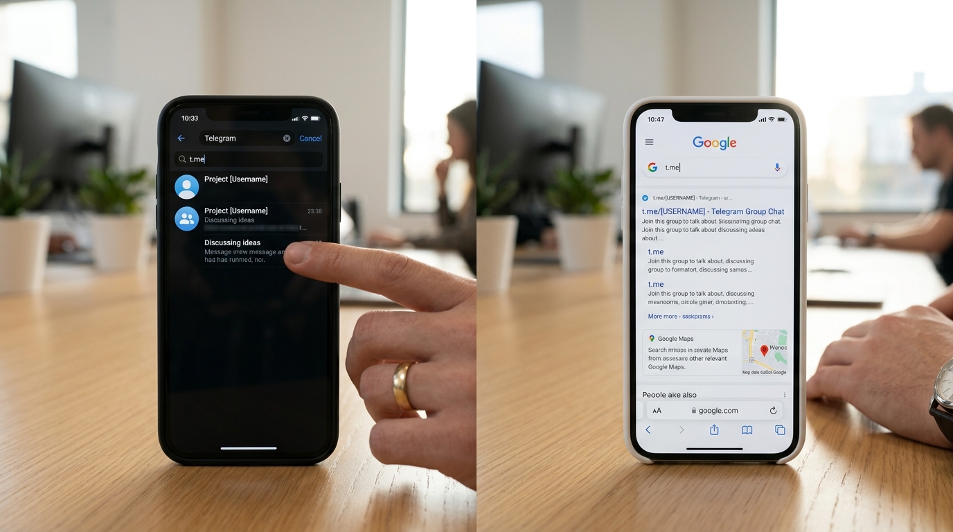 telegram 站内搜索与 Google 搜索对比