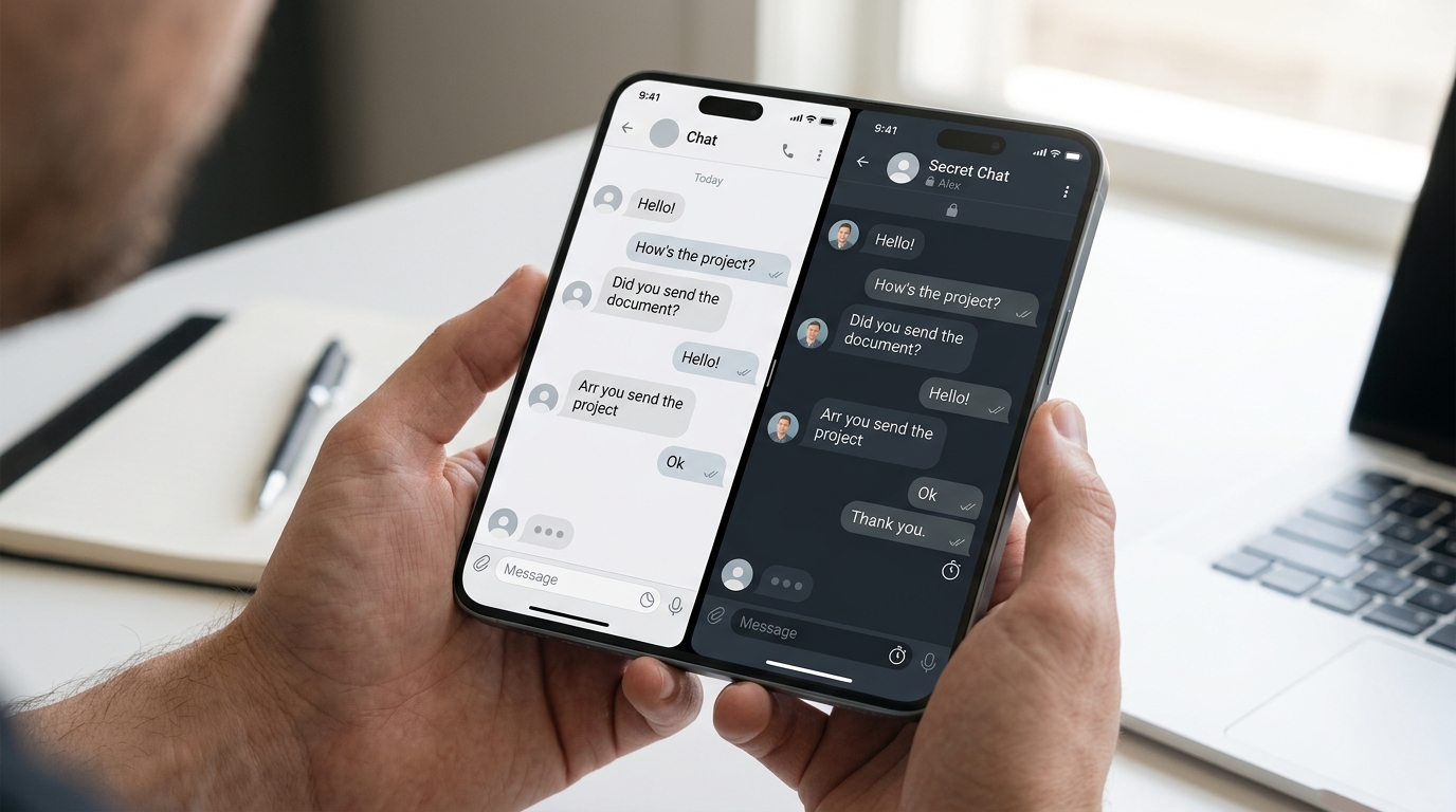 Telegram 秘密聊天端到端加密与普通聊天对比