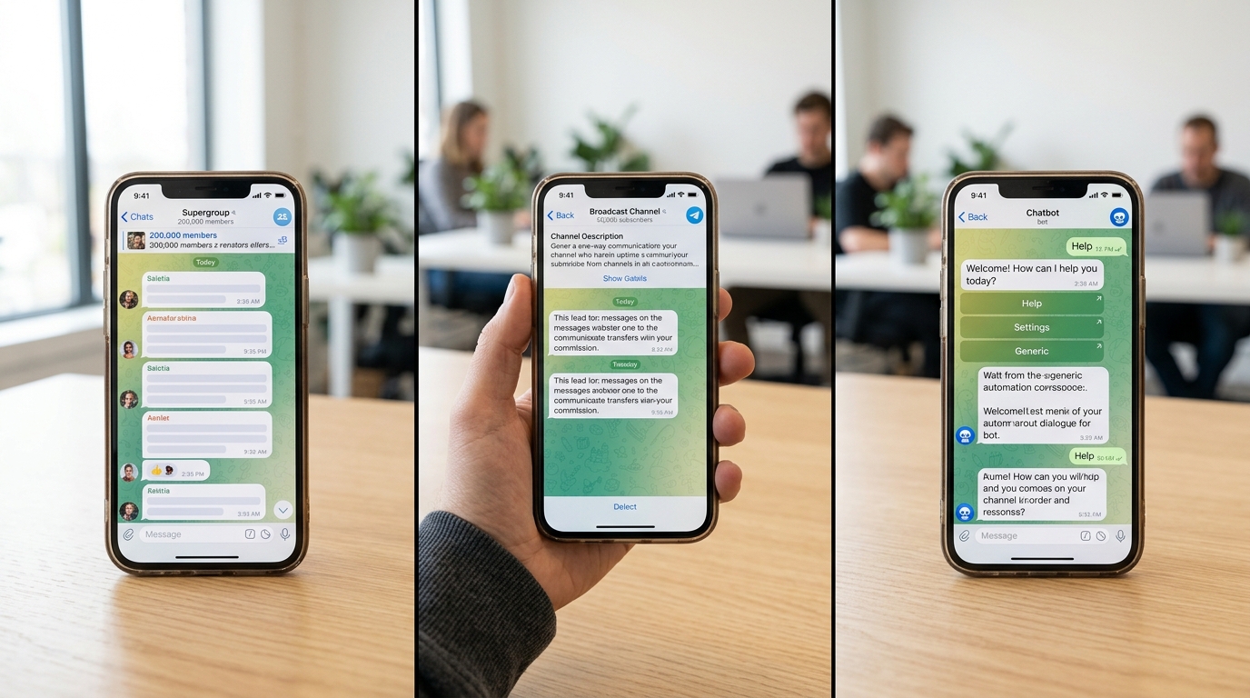 Telegram 超级群组频道和机器人核心功能对比