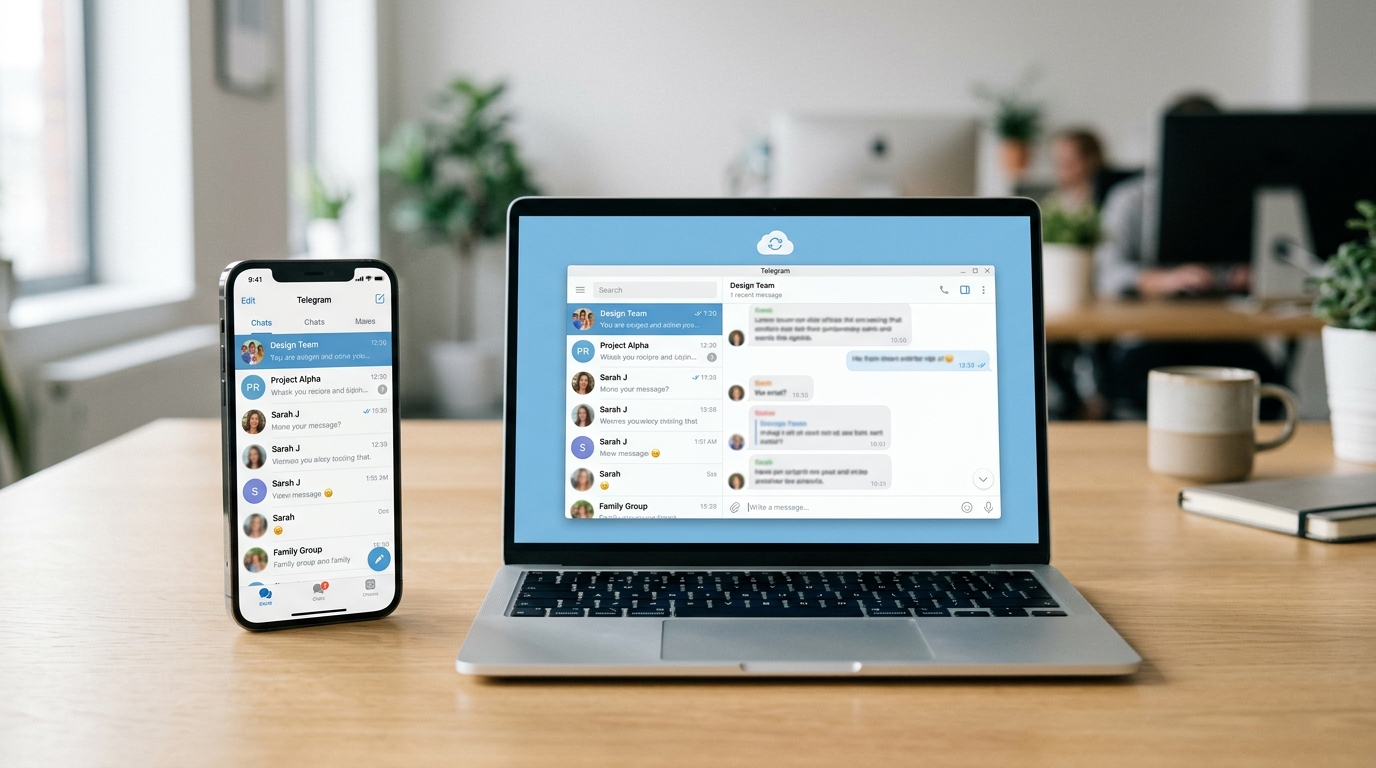 Telegram 跨平台云同步在手机和电脑上实时同步聊天
