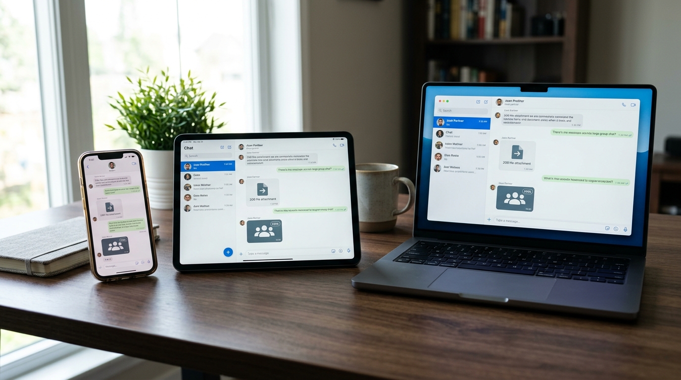 Telegram 核心功能云端同步与大群组示意图