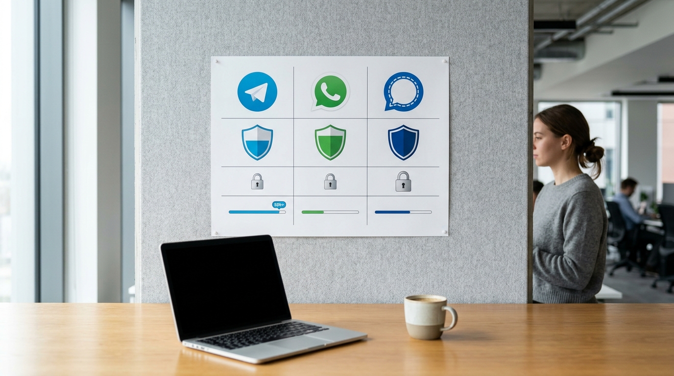 Telegram、WhatsApp、Signal 安全性与功能对比表