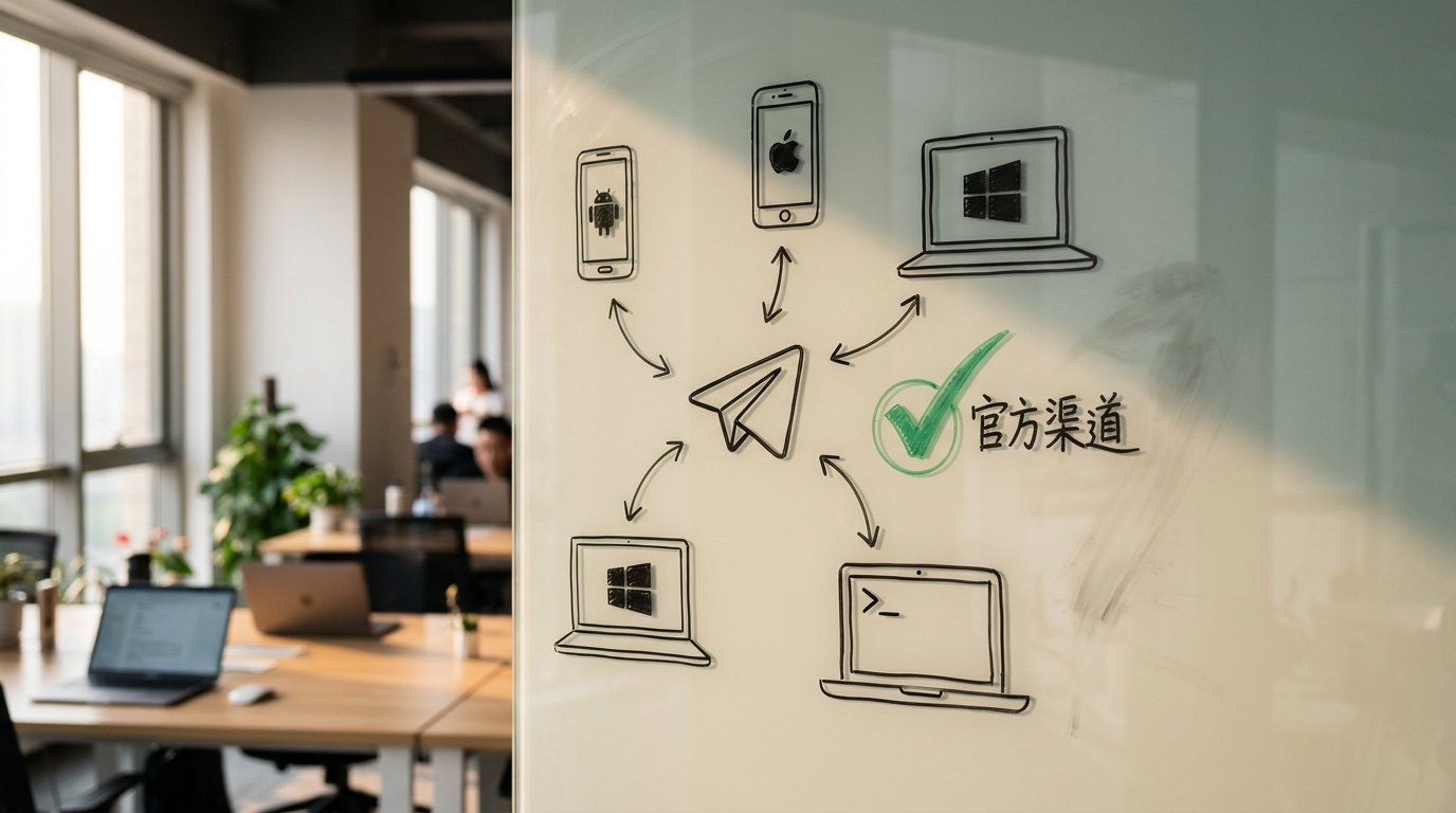 telegram下载官方渠道与全平台支持示意图