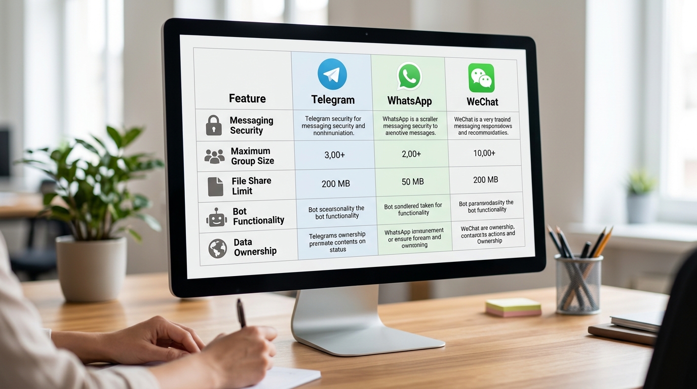 Telegram 与微信 WhatsApp 五大维度对比