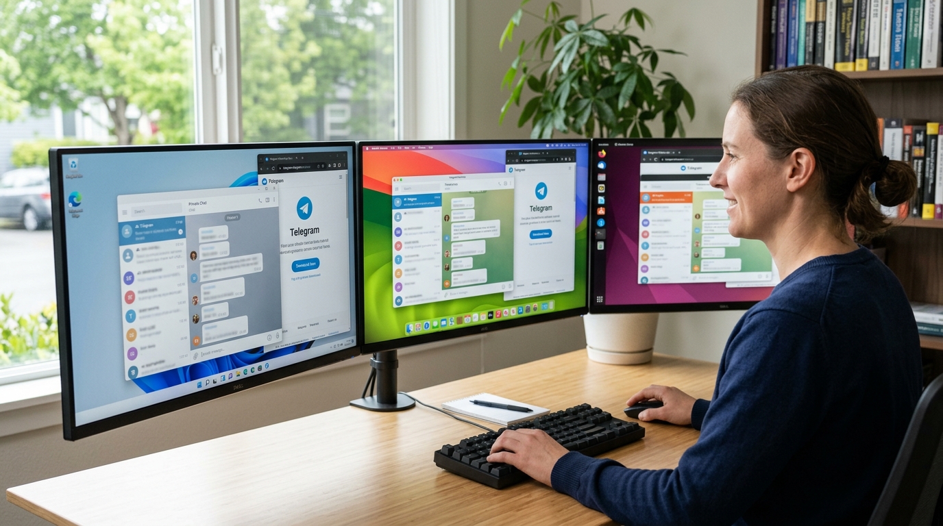 telegram电脑版支持Windows、macOS、Linux三大系统的官方桌面客户端界面