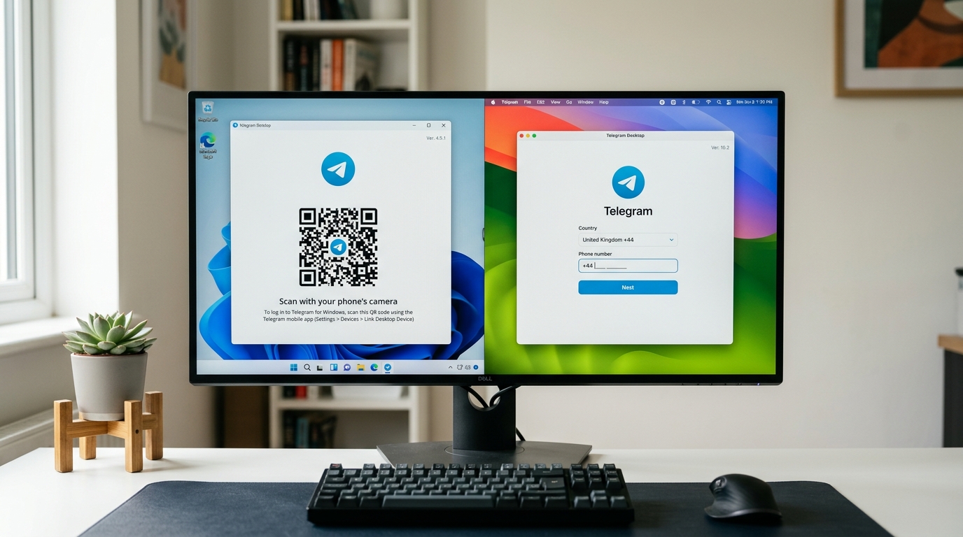 telegram电脑版Windows和Mac安装登录界面