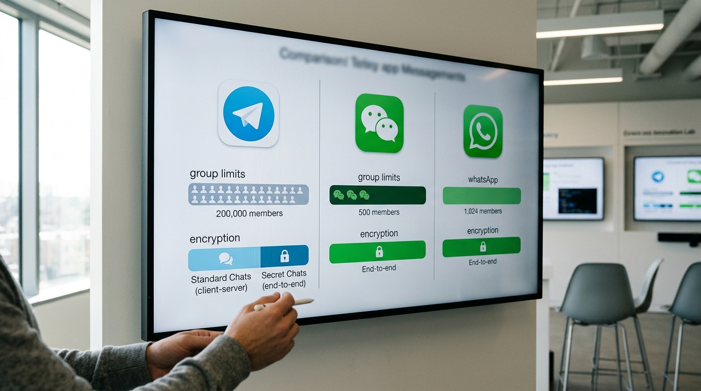 Telegram 微信 WhatsApp 功能对比