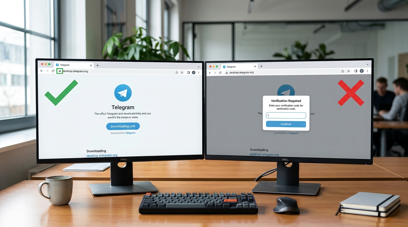 telegram电脑版官网真假鉴别对比图