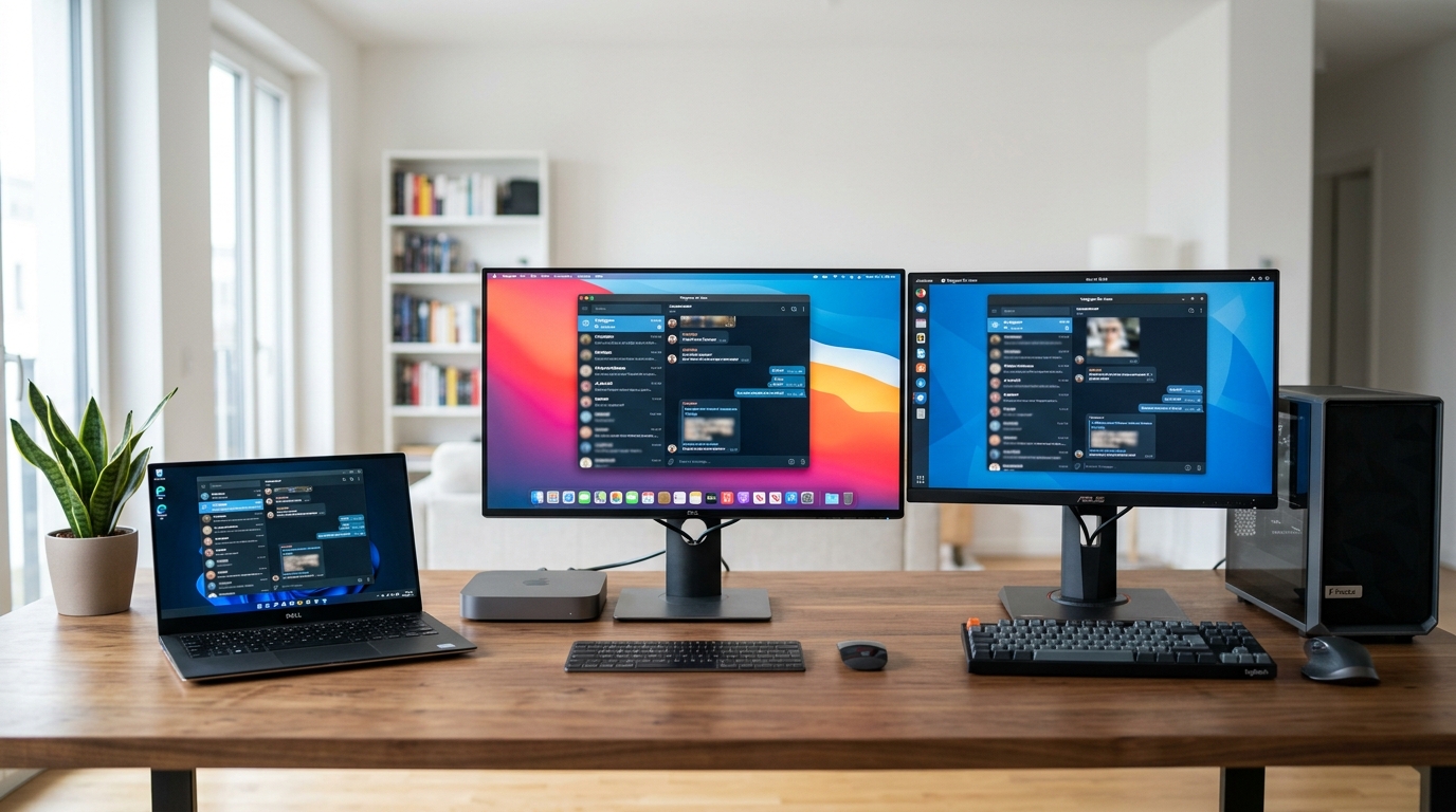 telegram电脑版Windows、Mac、Linux三平台对比