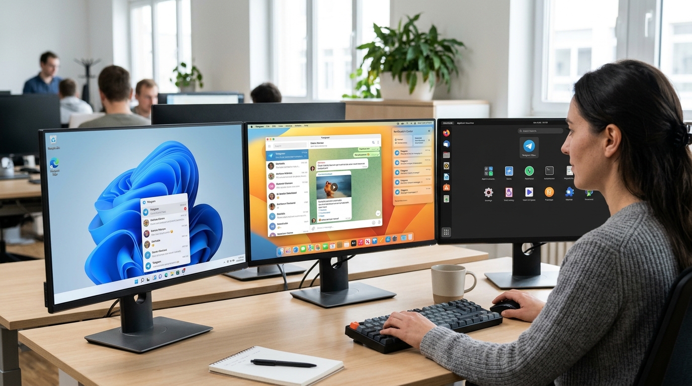 telegram电脑版在Windows、macOS与Linux三平台的界面对比